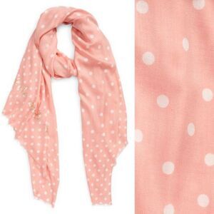 NWT Kate Spade New York Pink Polka Dot Scarf